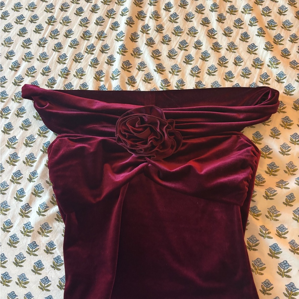 Reformation Velvet Burgundy Top